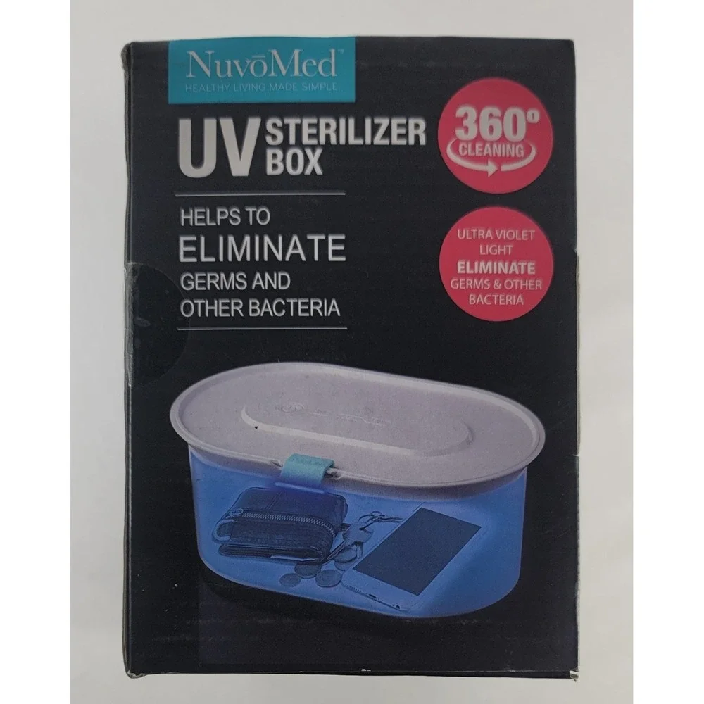 NuvoMed UV Sterilizer Box, Eliminates Up To 99% Of Germs & Bacteria NEW SEALED
